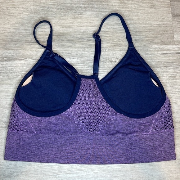 Victorias Secret PINK Active Unined Sports Bra XS Purple Racerback - Picture 6 of 7